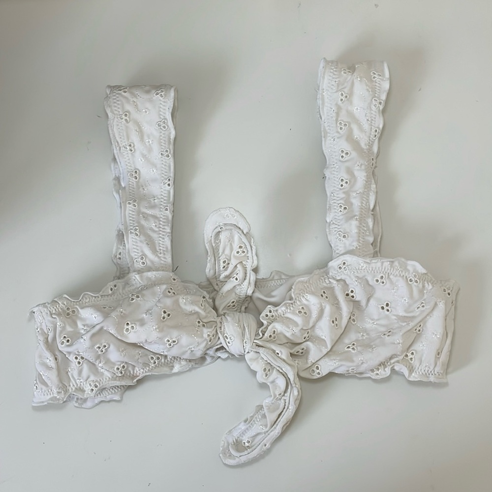 Frankie’s Bikinis Eyelet Top in White